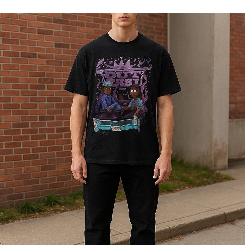 OutKast Graphic T-Shirt Black Size XL Hip Hop Music Tee